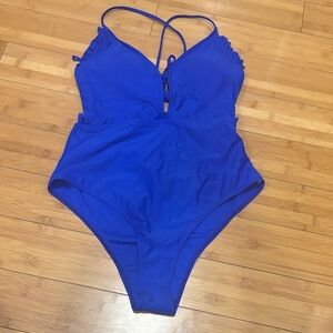 SHEIN Cobalt Blue Ruffle One Piece Swimsuit. Never worn. New without tags. NWOT
